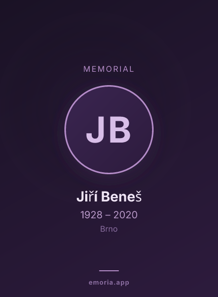 Memorial portrait of Jiří Beneš