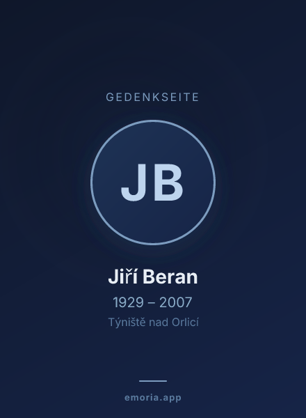 Gedenkportrait von Jiří Beran