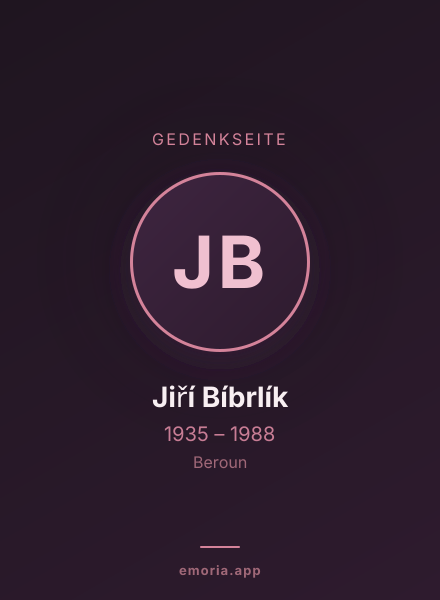 Gedenkportrait von Jiří Bíbrlík