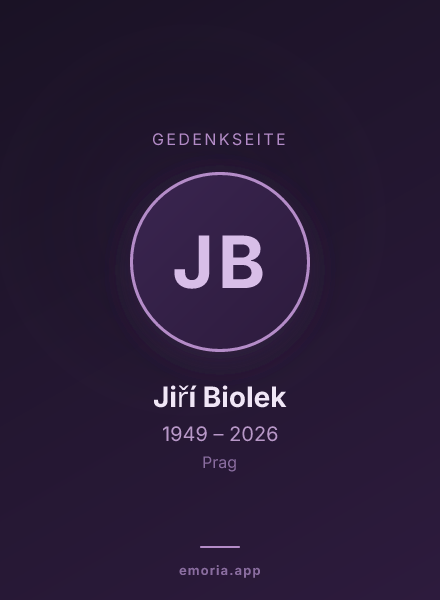 Gedenkportrait von Jiří Biolek