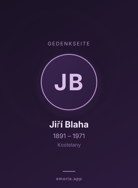 Gedenkportrait von Jiří Blaha