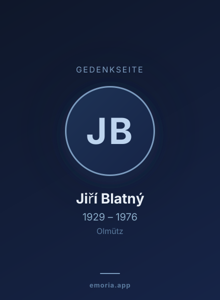 Gedenkportrait von Jiří Blatný