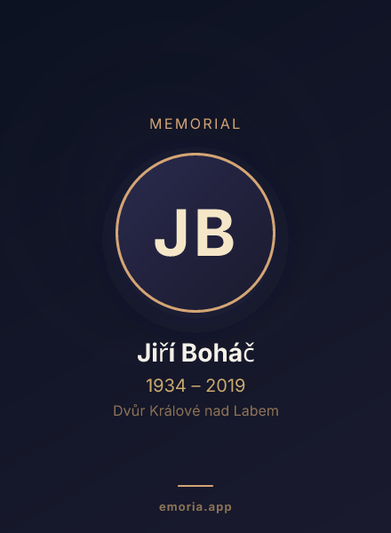 Memorial portrait of Jiří Boháč