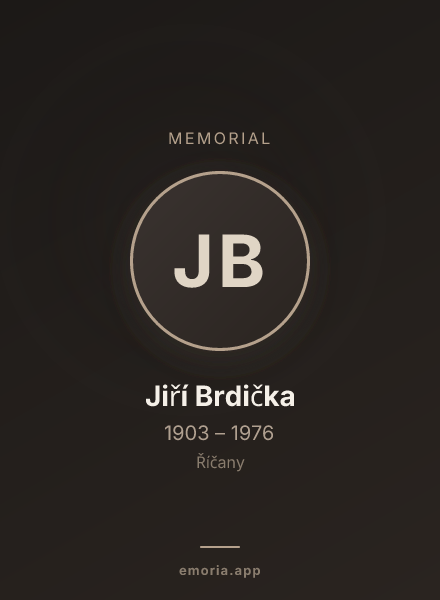 Memorial portrait of Jiří Brdička