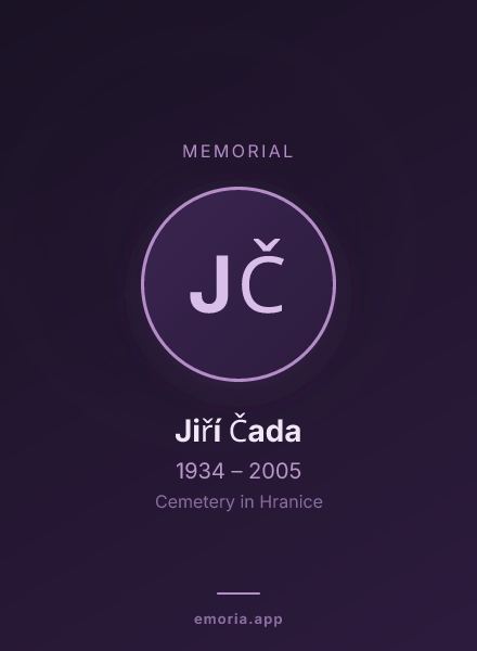 Memorial portrait of Jiří Čada