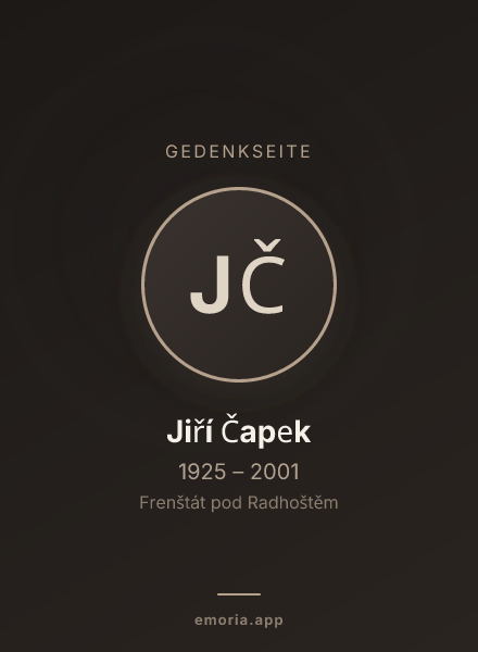 Gedenkportrait von Jiří Čapek