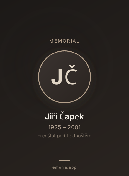 Memorial portrait of Jiří Čapek