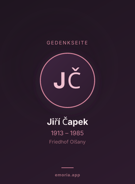 Gedenkportrait von Jiří Čapek