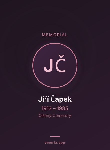 Memorial portrait of Jiří Čapek