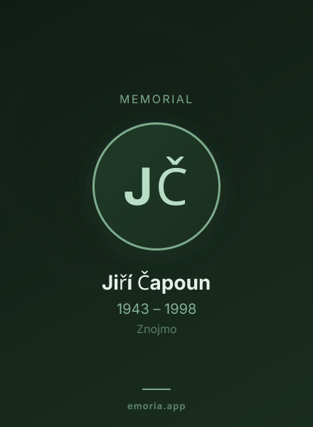 Memorial portrait of Jiří Čapoun