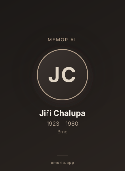 Memorial portrait of Jiří Chalupa