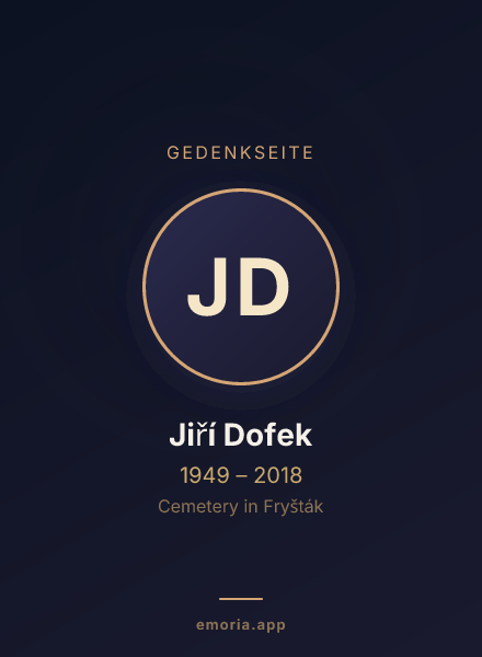 Gedenkportrait von Jiří Dofek