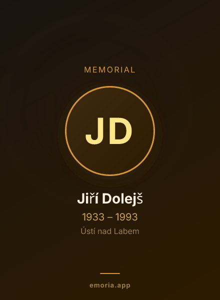 Memorial portrait of Jiří Dolejš