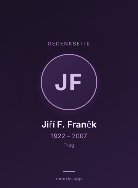 Gedenkportrait von Jiří F. Franěk