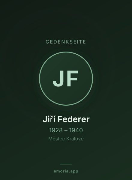 Gedenkportrait von Jiří Federer