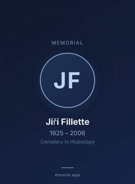 Memorial portrait of Jiří Fillette
