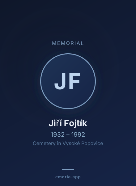 Memorial portrait of Jiří Fojtík