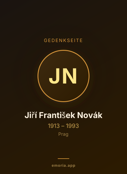 Gedenkportrait von Jiří František Novák