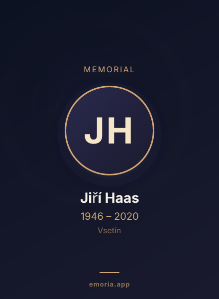 Memorial portrait of Jiří Haas