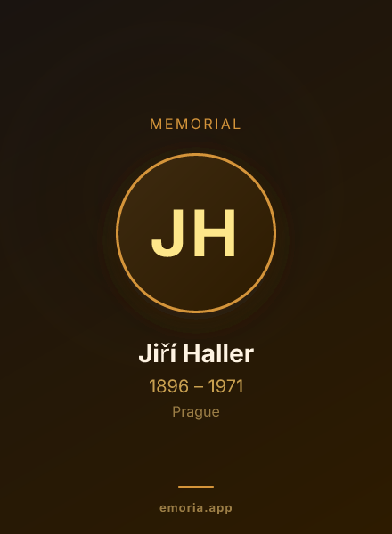 Memorial portrait of Jiří Haller