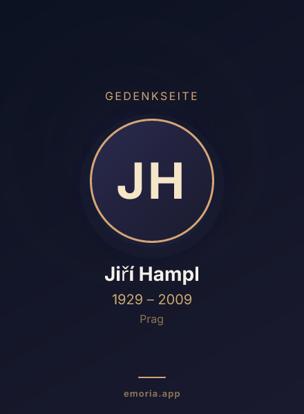 Gedenkportrait von Jiří Hampl