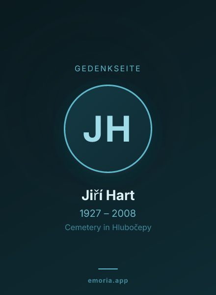 Gedenkportrait von Jiří Hart