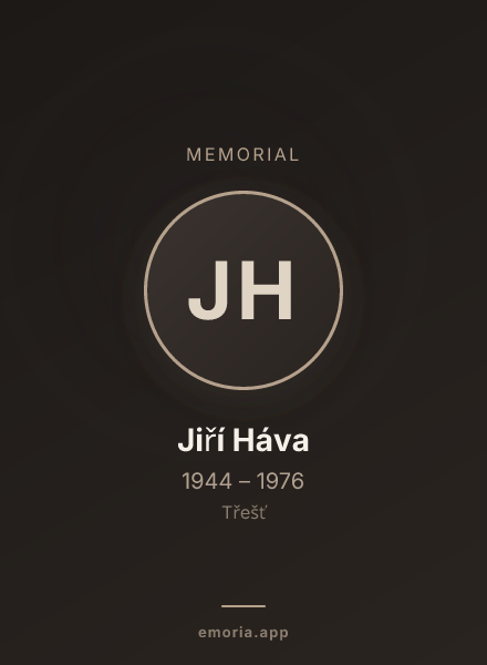 Memorial portrait of Jiří Háva
