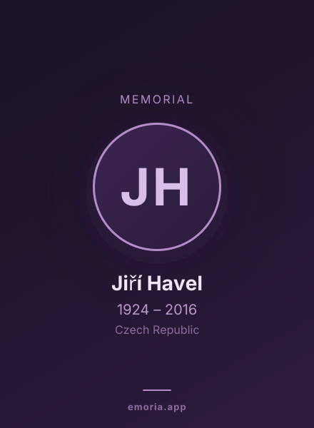 Memorial portrait of Jiří Havel