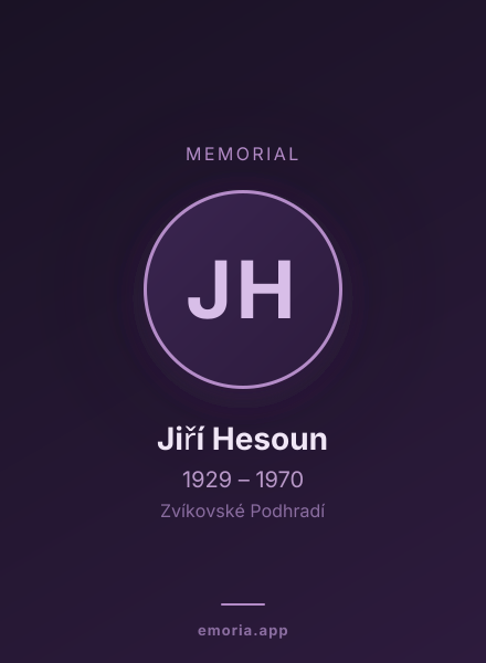 Memorial portrait of Jiří Hesoun