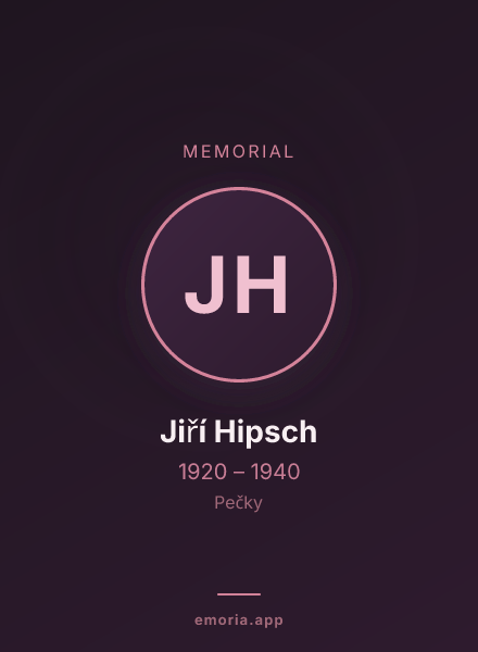Memorial portrait of Jiří Hipsch