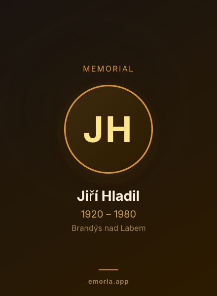 Memorial portrait of Jiří Hladil