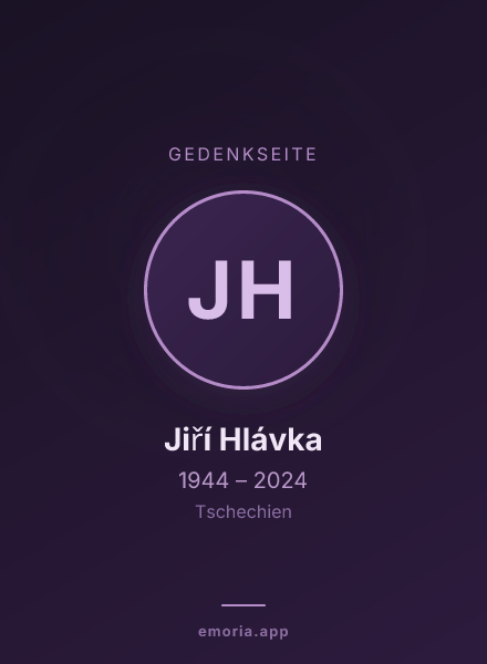 Gedenkportrait von Jiří Hlávka