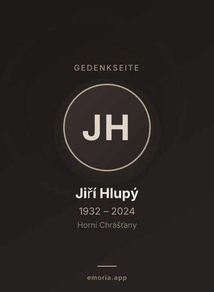 Gedenkportrait von Jiří Hlupý