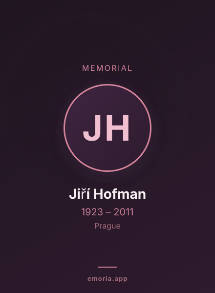 Memorial portrait of Jiří Hofman