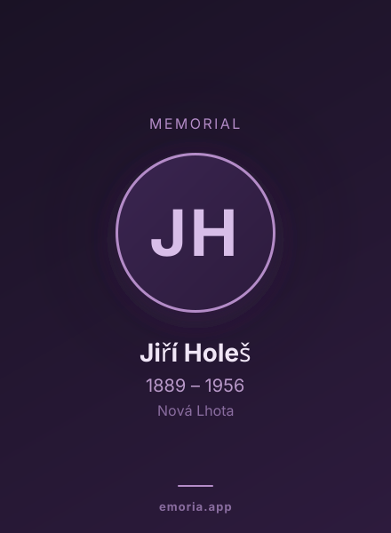 Memorial portrait of Jiří Holeš