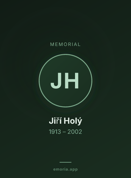 Memorial portrait of Jiří Holý