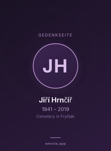 Gedenkportrait von Jiří Hrnčíř