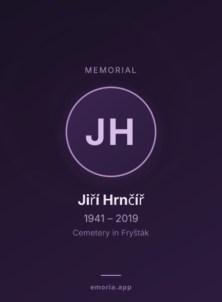 Memorial portrait of Jiří Hrnčíř