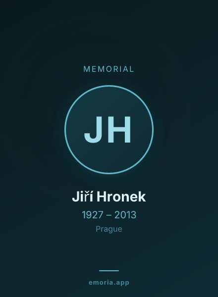 Memorial portrait of Jiří Hronek