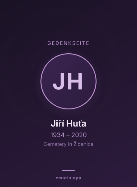 Gedenkportrait von Jiří Huťa