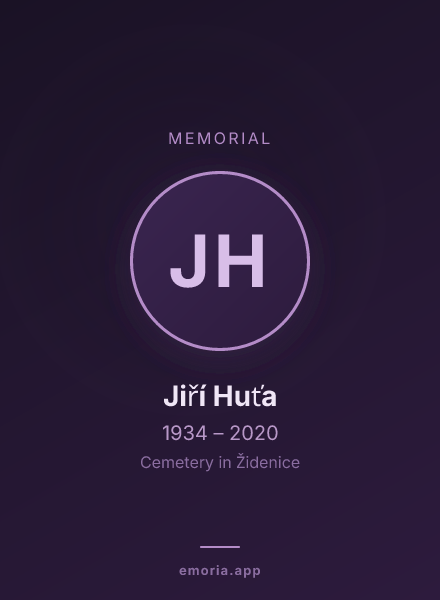 Memorial portrait of Jiří Huťa