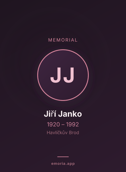 Memorial portrait of Jiří Janko