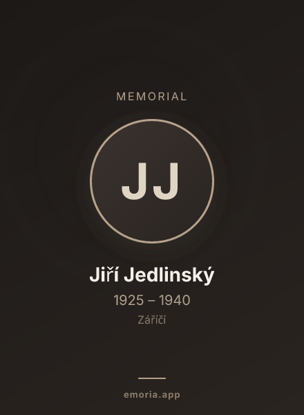 Memorial portrait of Jiří Jedlinský