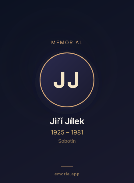 Memorial portrait of Jiří Jílek