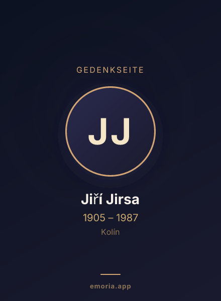 Gedenkportrait von Jiří Jirsa