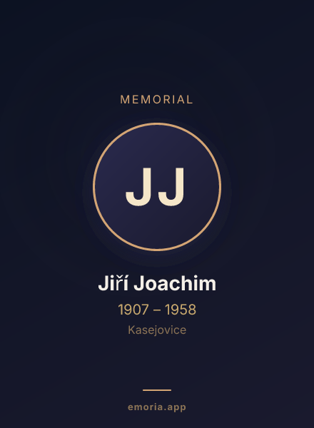 Memorial portrait of Jiří Joachim