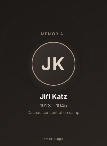Memorial portrait of Jiří Katz