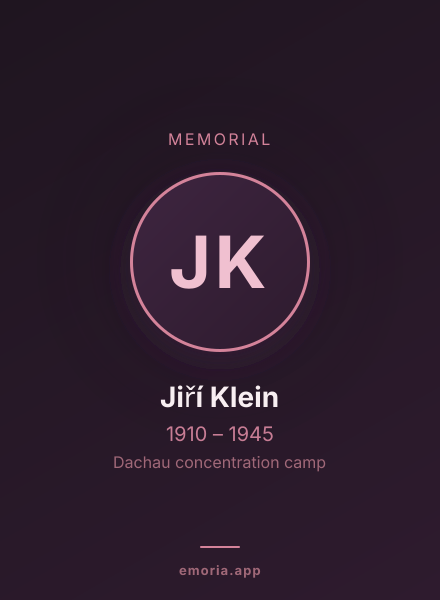 Memorial portrait of Jiří Klein