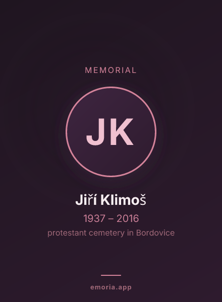 Memorial portrait of Jiří Klimoš