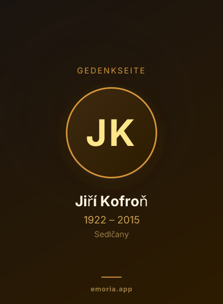 Gedenkportrait von Jiří Kofroň